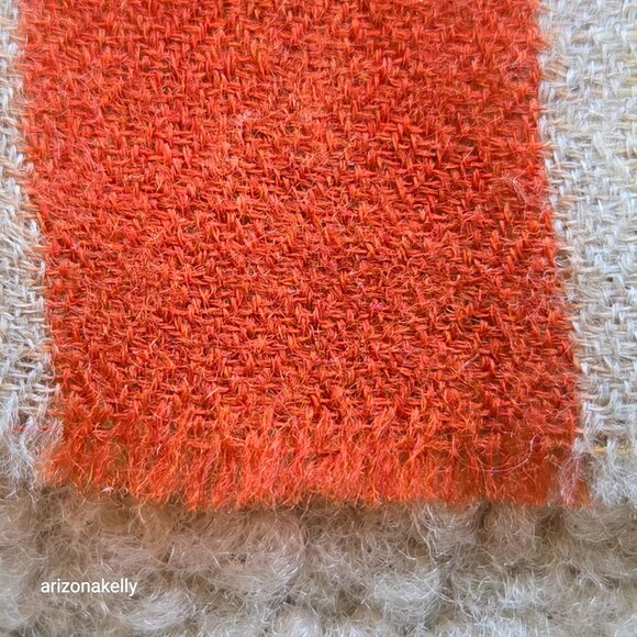 Embroidered Cashmere Scarf Boho Earthy Artisan - Picture 10 of 14